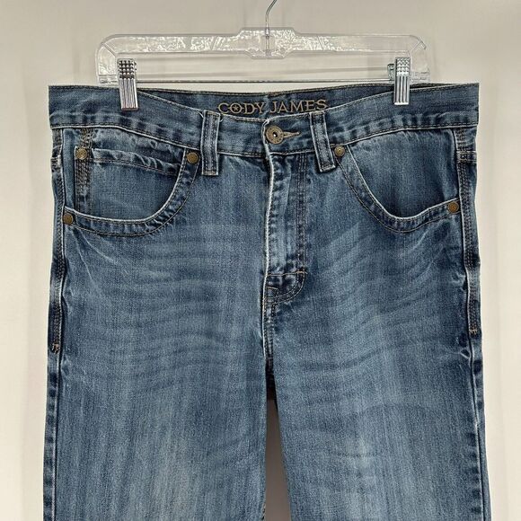 CODY JAMES Men's Straight Leg Embroidered Pocket Denim Blue Jeans Size 33 x 36 - Picture 3 of 8
